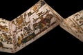 Closeup of original Codex Borgia book from the ancient aztecs. 16th century painted manuscript. Royalty Free Stock Photo