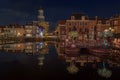 Leiden at night Royalty Free Stock Photo