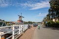 Leidschendam,Netheerlands,September-22-2019: People cylcing on sunny day. Dutch love cycling to their work or supermarket which Royalty Free Stock Photo