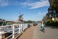 Leidschendam,Netheerlands,September-22-2019: People cylcing on sunny day. Dutch love cycling to their work or supermarket which Royalty Free Stock Photo