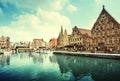 Leie river in Ghent town