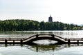 Leifeng Pagoda is a five stories tall tower with eight sides, located on Sunset Hill south of the West Lake in Hangzhou, China. Royalty Free Stock Photo