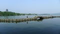 Leifeng Pagoda with stone bridge in West Lake Royalty Free Stock Photo