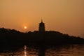 Leifeng Pagoda in the Sunset Royalty Free Stock Photo