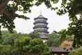 Leifeng pagoda was surrounded by green trees