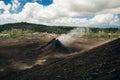 Leilani Estate, Hawaii, USA. - Kilauea volcano eruption hardened black lava field Royalty Free Stock Photo