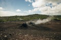 Leilani Estate, Hawaii, USA. - Kilauea volcano eruption hardened black lava field Royalty Free Stock Photo