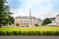 Leinster House and The Duke`s Lawn at Merion Square, Dublin Royalty Free Stock Photo