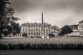 Leinster House and The Duke`s Lawn at Merion Square, Dublin Royalty Free Stock Photo