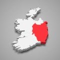 Leinster province location within Ireland 3d map