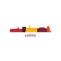 Leipzig city skyline shape logo icon illustration