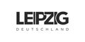 Leipzig Deutschland, modern and creative vector illustration design featuring the city of Germany for travel banners, posters, and