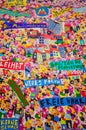 Leipzig, Germany - Dec 23, 2018 - Colored wall with political slogans