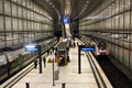 Leipzig, Germany - December 17, 2023: City Tunnel and Underground S-Bahn station Wilhelm-Leuschner Platz in Leipzig, Saxony