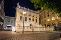 Leipzig, Germany - July 02, 2022: The city Center of the saxony metropolis at night. The old stock exchange Alte Handelsboerse,