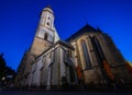 Leipzig, Germany - July 02, 2022: The city Center of the saxony metropolis at night. The Thomaskirche or St. Thomas Church Royalty Free Stock Photo