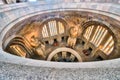 LEIPZIG, GERMANY - JULY 2016: Interior of Panometer. It is a visual panorama displayed inside a former gasometer