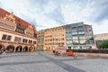 LEIPZIG, GERMANY - JULY 17, 2016: Tourists visit Marketplatz at