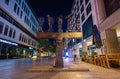 View of Grimmaische Strasse with the Untimely Contemporaries statue