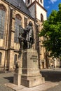 Leipzig Germany - May 3 2019: The famous statue of the composer Johann Sebastian Bach was the kapellmeister in the 18th century Royalty Free Stock Photo