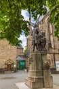 Leipzig Germany - May 3 2019: The famous statue of the composer Johann Sebastian Bach was the kapellmeister in the 18th century