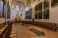 Leipzig Germany - May 3.2019: The grave of the composer and organist Johann Sebastian Bach in the Choir Altarraum Thomaskircke Royalty Free Stock Photo