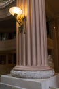 Leipzig Germany - May 3 2019: Interior detail of the Nikolaikirche Evangelical Church in Leipzig where peace demonstration that Royalty Free Stock Photo