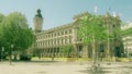 LEIPZIG, GERMANY - MAY 1, 2018. Neues Rathaus or New Town Hall and Deutsche Bank office