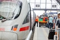 Rail worker cargo loading to the train on the tracks