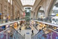 Interior of Leipzig Hauptbahnhof, central railway terminal station in downtown Leipzig city Royalty Free Stock Photo