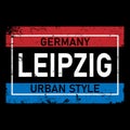 Leipzig lettering shirt style. European city typographic script font for prints, advertising, identity.