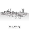 Leipzig Panorama Print Card Design Royalty Free Stock Photo
