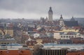 Leipzig Skyline in Morning Mist, Germany Royalty Free Stock Photo