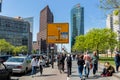 Leipziger Strasse on the modern highrise at Potsdamer Platz Berlin Royalty Free Stock Photo