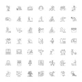 Leisure activities linear icons, signs, symbols vector line illustration set Royalty Free Stock Photo