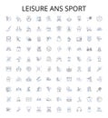 Leisure ans sport outline icons collection. Sports, Leisure, Games, Athletics, Exercise, Swimming, Tennis vector