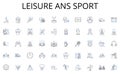 Leisure ans sport line icons collection. Wellness, Medicine, Prevention, Therapy, Diagnosis, Treatment, Recovery vector