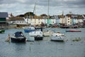 Leisure boats at anchor. River Adur, Sussex. UK