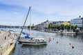 Leisure boats moored Harnosand Royalty Free Stock Photo