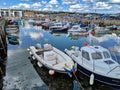 Leisure boats in West Bay Harbour Dorset Royalty Free Stock Photo