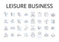 Leisure business line icons collection. Recreational activity, Free time pursuit, Amusement industry, Fun pastime