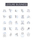 Leisure business line icons collection. Recreational activity, Free time pursuit, Amusement industry, Fun pastime