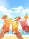 Food group summer cocktail smile beer celebrate drinking joy sunglasses fun party alcohol