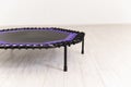 leisure fitness little trampoline jump empty space small purple white game cyan growth