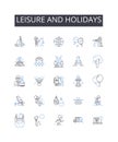 Leisure and holidays line icons collection. Collective bargaining, Dispute resolution, Grievance, Unionization