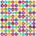 100 leisure icons set color
