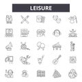 Leisure line icons, signs, vector set, outline illustration concept