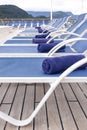 Leisure - Lounge Chairs on Deck of Cruise Ship Royalty Free Stock Photo