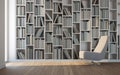 Leisure room with armchair and library