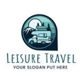 Leisure travel logo design stock illustration